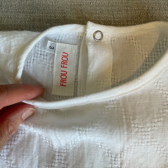 Frou frou white dress size 3T - Picture 2 of 3
